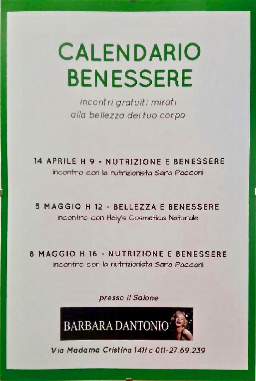 calendario benessere