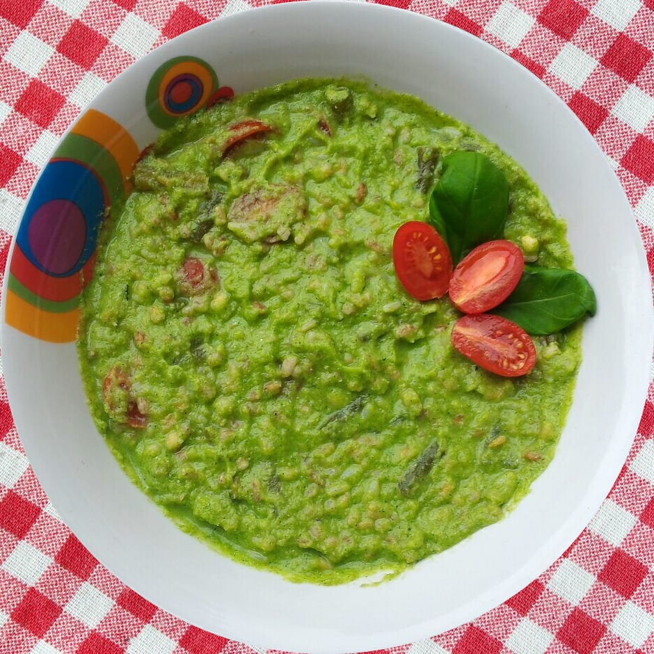 farro con pesto di zucchine
